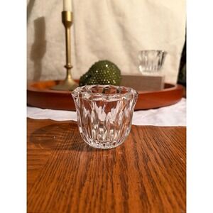 Vintage Clear Textured Glass Votive Holders set of 2- MCM Decor